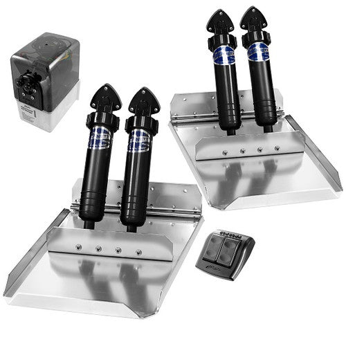 Bennett Sport 12" x 16" Hydraulic Trim Tab Kit w/Euro Rocker Trim Tab Switch